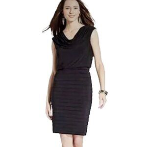 Adrianna Papell Black Cowl Neck Sheath Dress